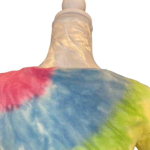 Vintage Y2K Pink Blue Rainbow Tie Dye Butterfly Embroidered Baby T shirt Sz - Picture 7 of 16